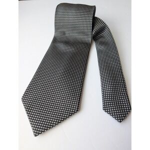 Fabio Ferretti Mens Silk Tie Black Silver Micro‎ Check Hand Made in Italy